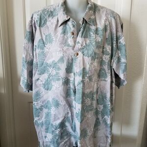 Van Heusen Vintage Hawaiian Print Shirt Size M Casual Summer Top